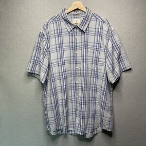 Quiksilver Mens Plaid Button-Up Shirt XXL Blue & Gray